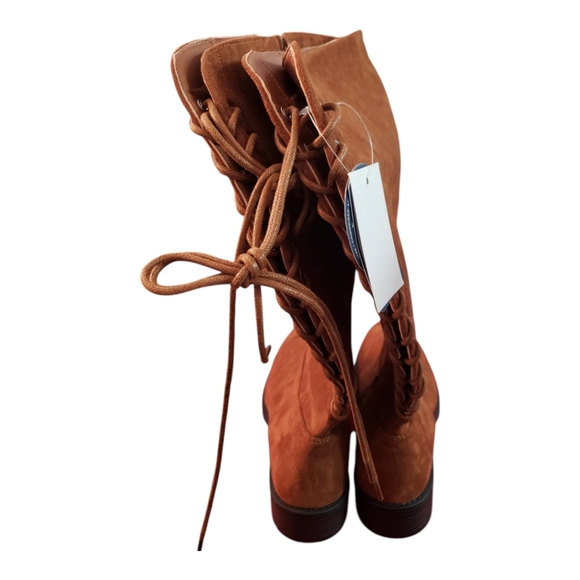 CHEROKEE OVER THE CALF FIT BOOTS BACK LACE-UP SZ 8 (HEEL: 1-1/4") - Picture 3 of 4